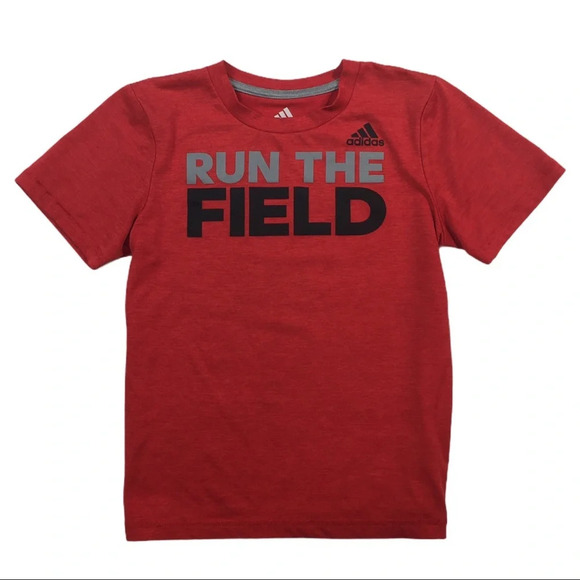 BY67 Adidas Run the Field Football T Shirt 7 - Picture 1 of 3